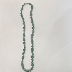 Green Beaded Stone Necklace - Women Jewelry Jade